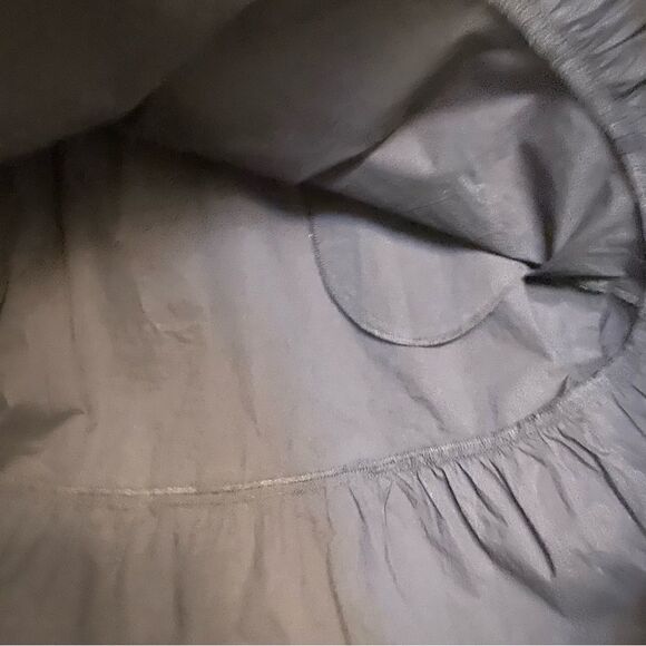 Ann Taylor Black Solid Day Fit & Flare Dress ruffle 3/4 sleeve romantic goth XS - Picture 8 of 11